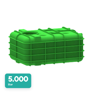 MW Vlakke opslagtank 5.000 liter voor regenwaterrecycle